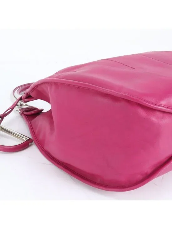 Dior 61 Hobo Leather Tote Shoulder Hand Silver Mee - Picture 6 of 9